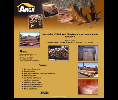 Anga. Skład drewna, więźby dachowe, wyroby z drewna