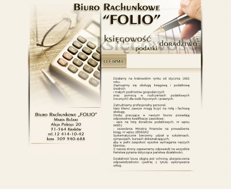 Folio. Biuro rachunkowe. Maria Bularz