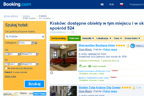 Booking.com. Hotele i pensjonaty w Krakowie